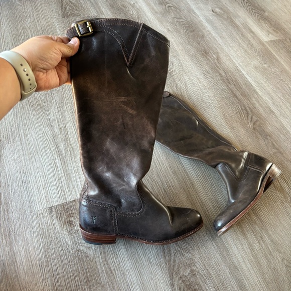 Frye Tall Leather Riding Zip Up Boots Equestrian Womens - Picture 7 of 10